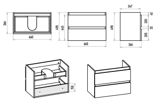 Подвесная тумба под раковину Brevita Victory VIC-09070-0802Я 70см зелёный